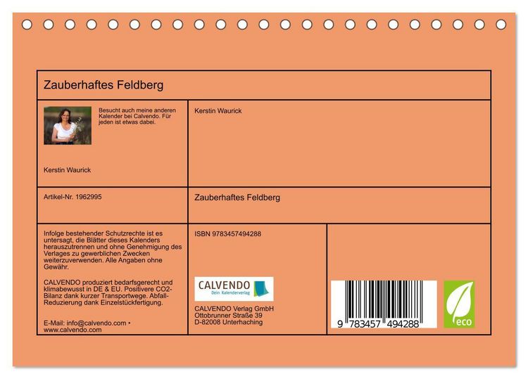 Produktbild: Zauberhaftes Feldberg (Tischkalender 2026 DIN A5 quer), CALVENDO Monatskalender