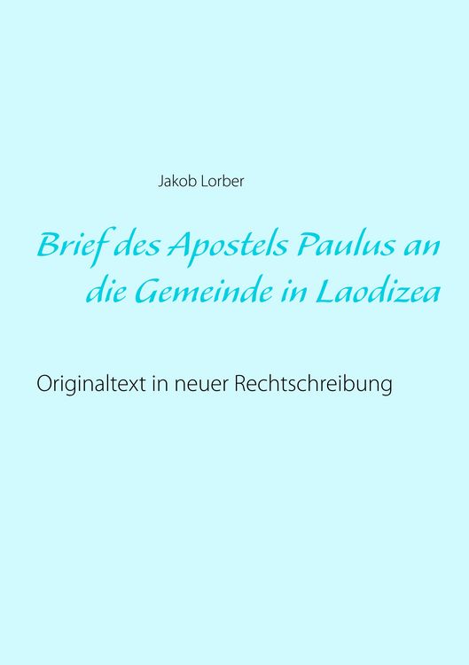 Produktbild: Brief des Apostels Paulus an die Gemeinde in Laodizea