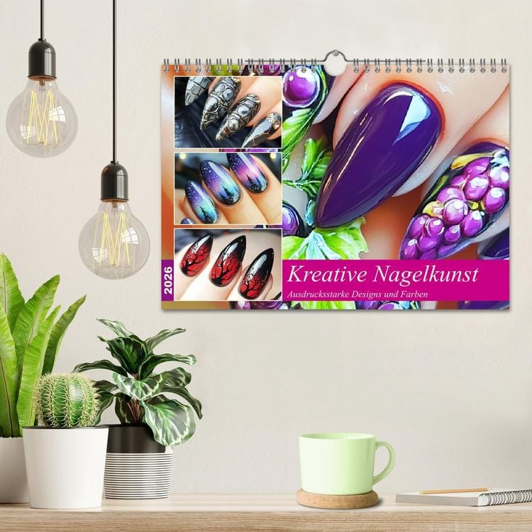 Produktbild: Kreative Nagelkunst. Ausdrucksstarke Designs und Farben (Wandkalender 2026 DIN A4 quer), CALVENDO Monatskalender