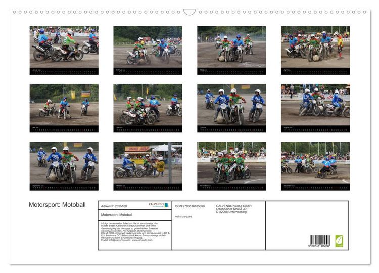 Produktbild: Motorsport: Motoball (Wandkalender 2026 DIN A2 quer), CALVENDO Monatskalender