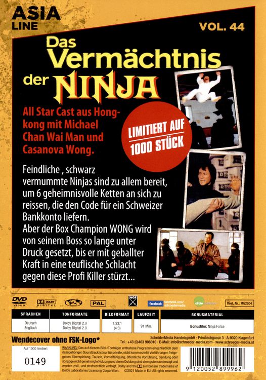 Produktbild: Asia Line: Das Verm&auml;chtnis der Ninja - Limitiert auf 1000 St&uuml;ck (Asia Line Vol. 44)