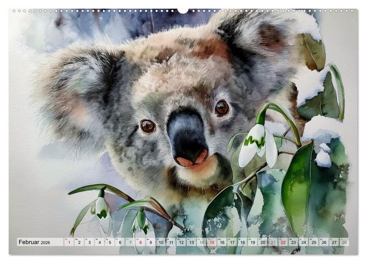 Produktbild: Koalas, liebenswerte kleine Schlafm&uuml;tzen (hochwertiger Premium Wandkalender 2026 DIN A2 quer), Kunstdruck in Hochglanz