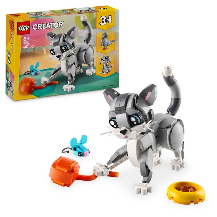 Bild vom Artikel LEGO® Creator Graue Katze (31163); 3-in-1-Spielset; umbaubar in Hund oder Taube vom Autor 