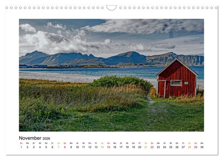 Produktbild: Zwischen Fjord und Flamme (Wandkalender 2026 DIN A3 quer), CALVENDO Monatskalender
