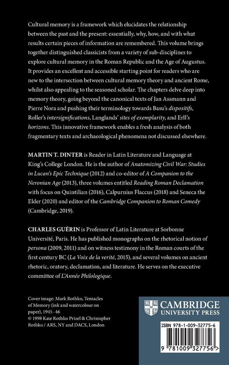 Produktbild: Cultural Memory in Republican and Augustan Rome