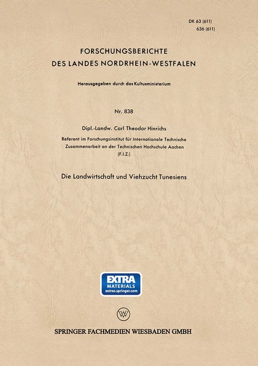 Produktbild: Die Landwirtschaft und Viehzucht Tunesiens