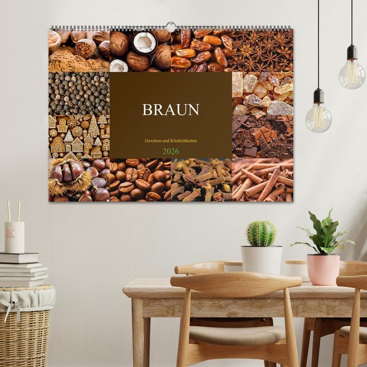 Produktbild: BRAUN - Gew&uuml;rze und K&ouml;stlichkeiten (Wandkalender 2026 DIN A2 quer), CALVENDO Monatskalender