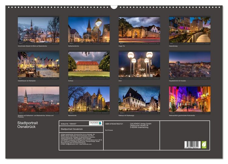 Produktbild: Stadtportrait Osnabr&uuml;ck (Wandkalender 2026 DIN A2 quer), CALVENDO Monatskalender