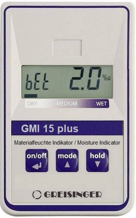 Produktbild: Greisinger GMI15-plus Materialfeuchtemessger&auml;t Messbereich Baufeuchtigkeit (Bereich) 0.0 bis 8.0% Messbereich Holzfeuchtigkeit