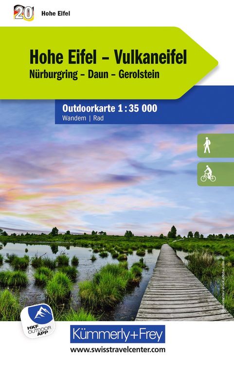 Produktbild: K&uuml;mmerly+Frey Outdoorkarte Deutschland 20 Hohe Eifel, Vulkaneifel 1:35.000