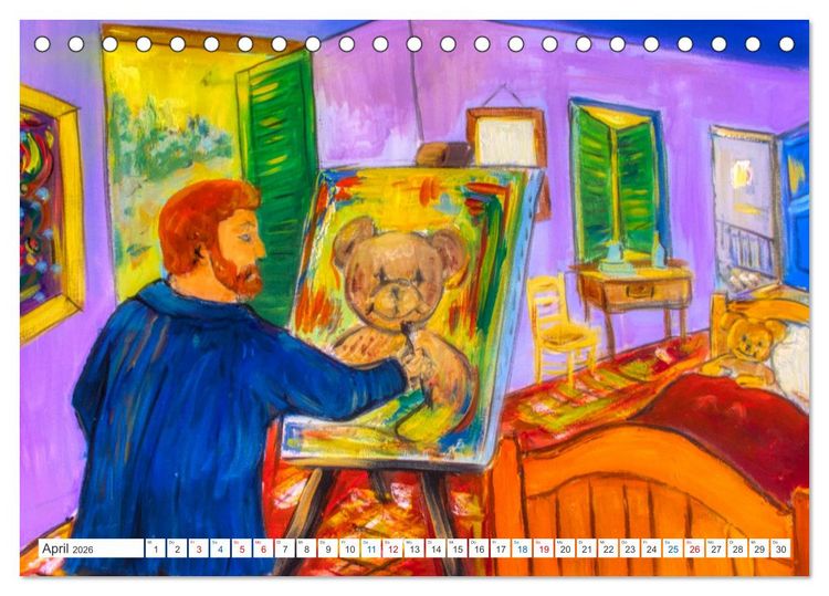 Produktbild: Van Gogh - neu interpretiert (Tischkalender 2026 DIN A5 quer), CALVENDO Monatskalender