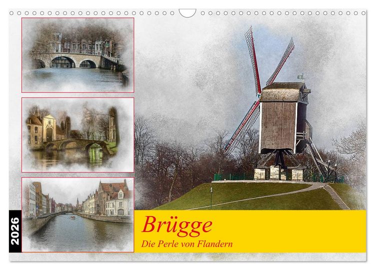 Produktbild: Br&uuml;gge, die Perle von Flandern (Wandkalender 2026 DIN A3 quer), CALVENDO Monatskalender