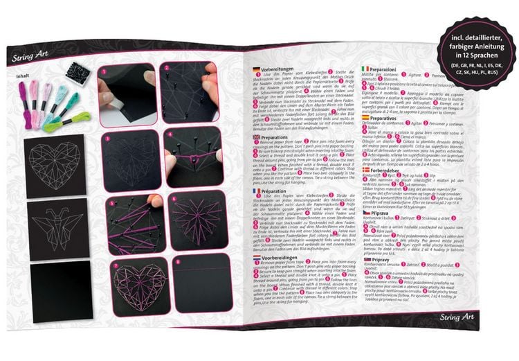 Produktbild: String Art Schmetterling & Herz, Faltschachtel