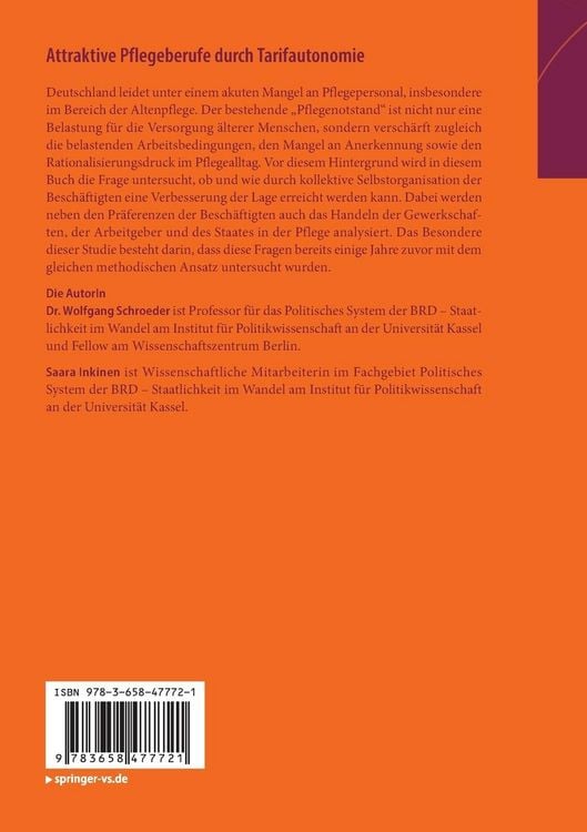 Produktbild: Attraktive Pflegeberufe durch Tarifautonomie