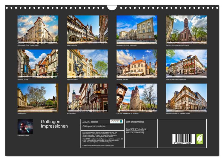 Produktbild: G&ouml;ttingen Impressionen (Wandkalender 2026 DIN A3 quer), CALVENDO Monatskalender