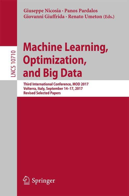 Produktbild: Machine Learning, Optimization, and Big Data