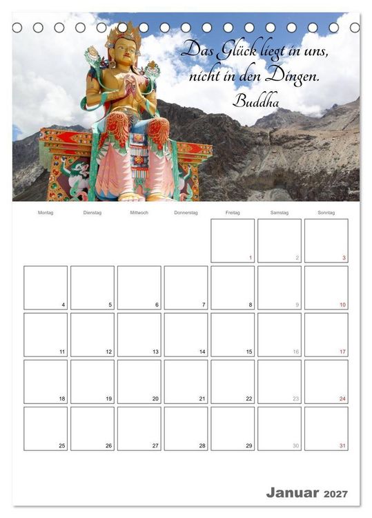 Produktbild: Harmonie und Freude Buddhistische Weisheiten 2027 (Tischkalender 2027 DIN A5 hoch), CALVENDO Monatskalender