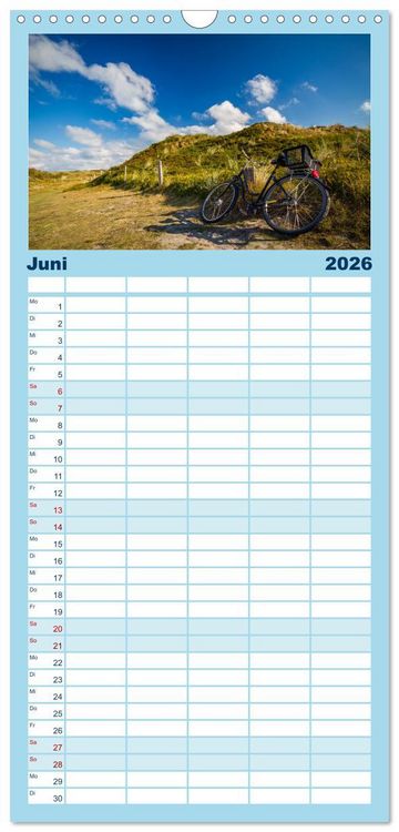 Produktbild: Familienplaner 2026 - Langeoog &ndash; Ein Herbst auf der Insel des Lebens mit 5 Spalten (Wandkalender, 21 x 45 cm) CALVENDO