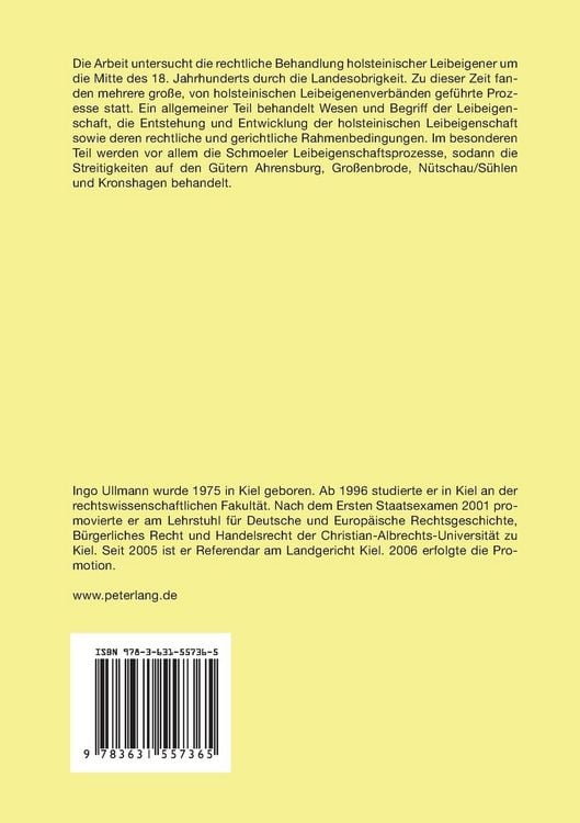 Produktbild: Die rechtliche Behandlung holsteinischer Leibeigener um die Mitte des 18. Jahrhunderts