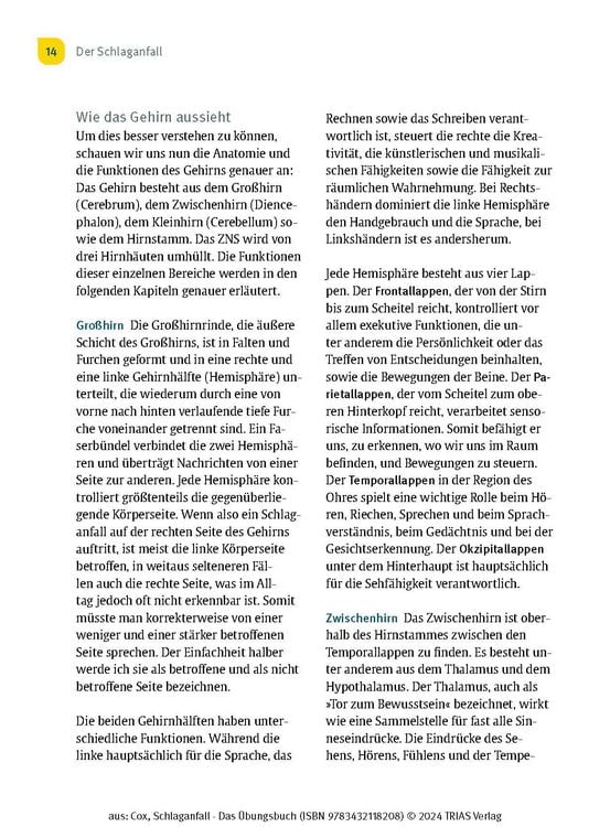 Produktbild: Schlaganfall - Das &Uuml;bungsbuch