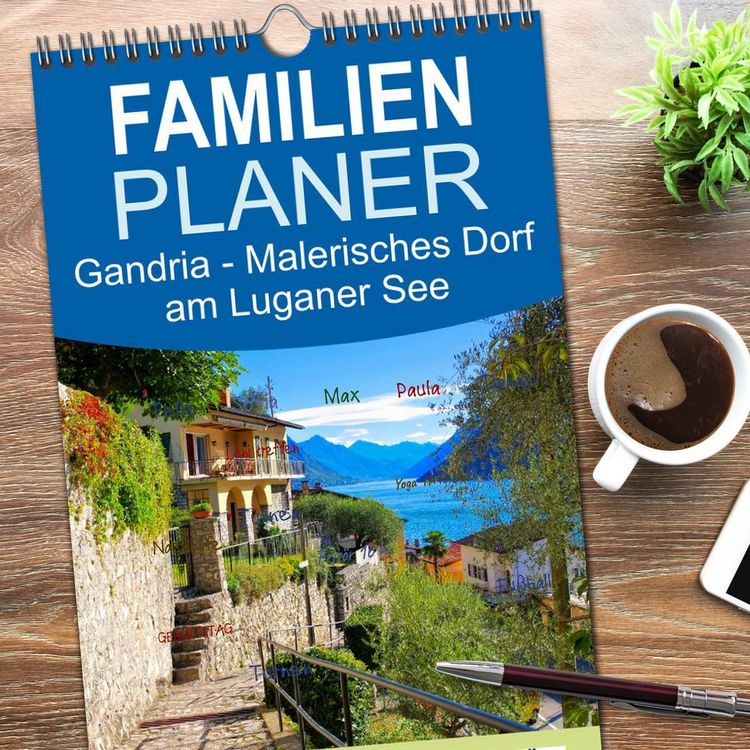 Produktbild: Familienplaner 2026 - Gandria - Malerisches Dorf am Luganer See mit 5 Spalten (Wandkalender, 21 x 45 cm) CALVENDO