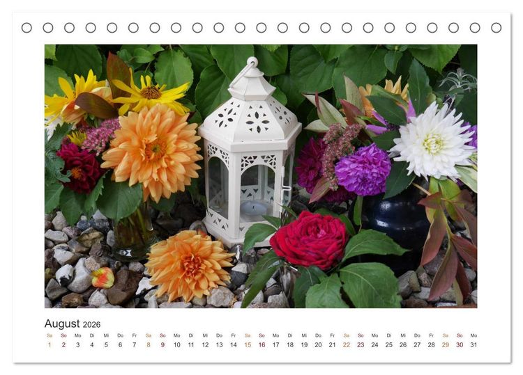 Produktbild: Blumen, Bl&uuml;ten, Dekoliebe (Tischkalender 2026 DIN A5 quer), CALVENDO Monatskalender