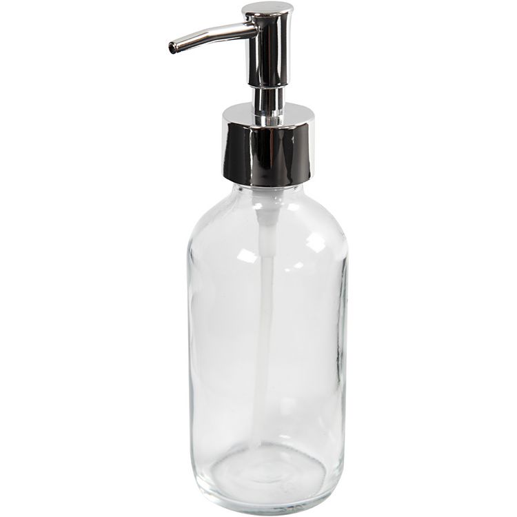 Produktbild: Creativ Company Seifenspender, H 19,3 cm, D 6,3 cm, 230 ml, Transparent, 1 Stk