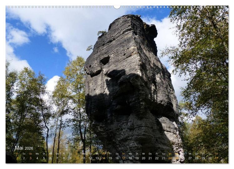 Produktbild: ElbsandSTEIN, kunstwerk der natur (hochwertiger Premium Wandkalender 2026 DIN A2 quer), Kunstdruck in Hochglanz