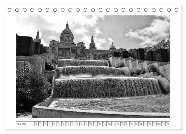 Produktbild: Barcelona Photografien in Schwarz / Wei&szlig; (Tischkalender 2026 DIN A5 quer), CALVENDO Monatskalender