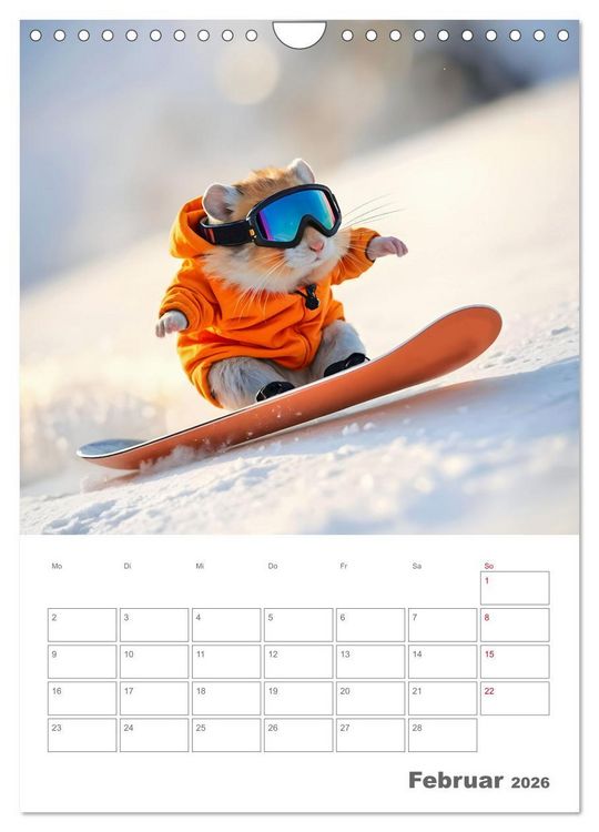 Produktbild: Adventure Hamster - Sportliche KI Hamster pr&auml;sentieren den Abenteuer-Sport (Wandkalender 2026 DIN A4 hoch), CALVENDO Monatskalender