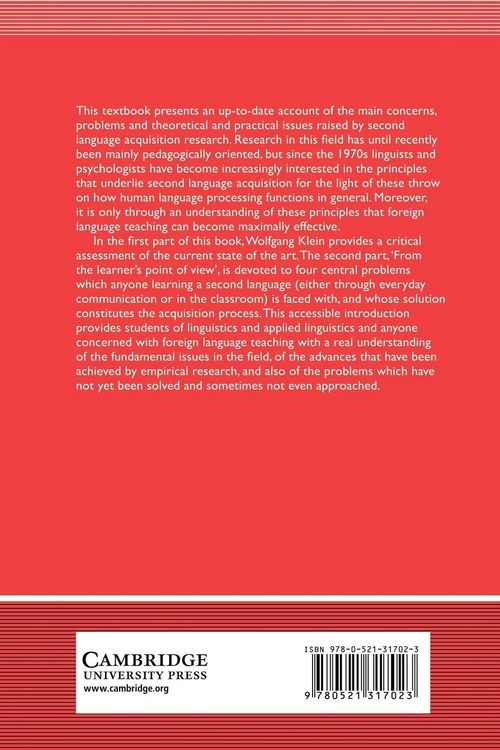 Produktbild: Second Language Acquisition