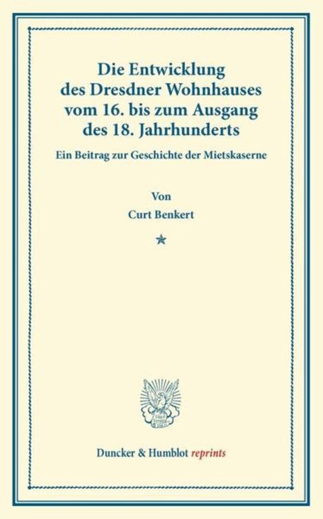Produktbild: Die Entwicklung des Dresdner Wohnhauses