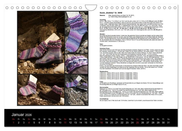 Produktbild: Sockenkalender Bootsocks 2026 (Wandkalender 2026 DIN A4 quer), CALVENDO Monatskalender