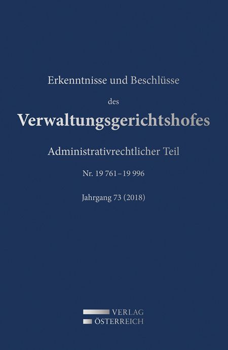 Produktbild: Erkenntnisse und Beschl&uuml;sse des Verwaltungsgerichtshofes