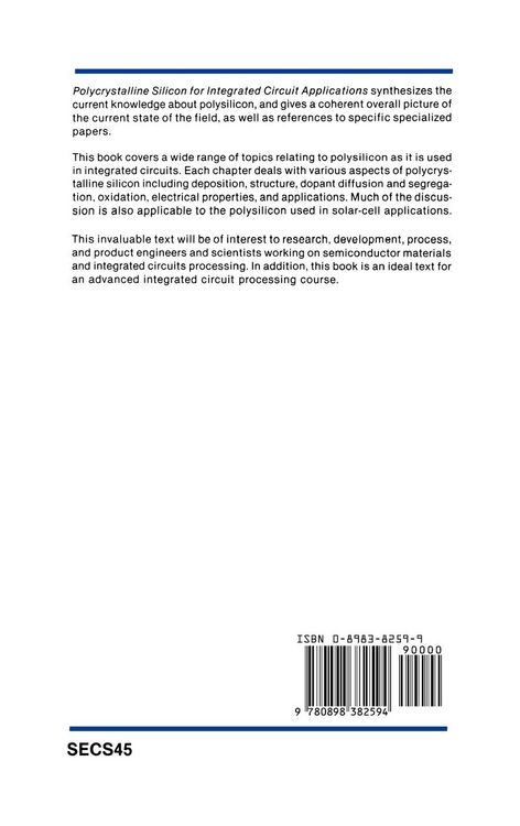 Produktbild: Polycrystalline Silicon for Integrated Circuit Applications