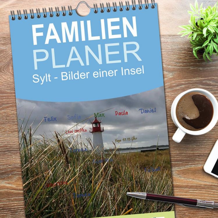Produktbild: Familienplaner 2026 - Sylt - Bilder einer Insel mit 5 Spalten (Wandkalender, 21 x 45 cm) CALVENDO