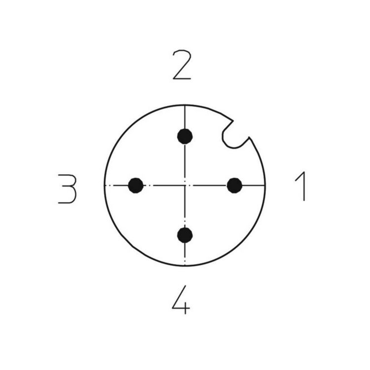 Produktbild: Lutronic 1084 Sensor-/Aktor-Steckverbinder, konfektioniert M12 Stecker, gerade 5.00 m Polzahl Sensoren: 4 1 St.
