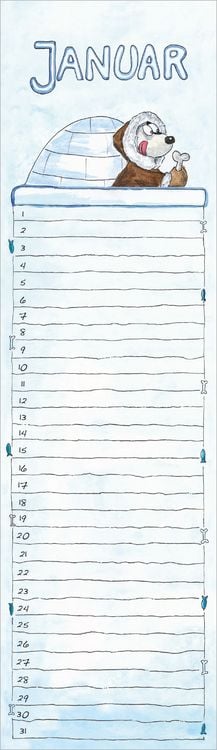 Produktbild: Geburtstagskalender Mini Cartoon - immerw&auml;hrend - (9,5 x 33)