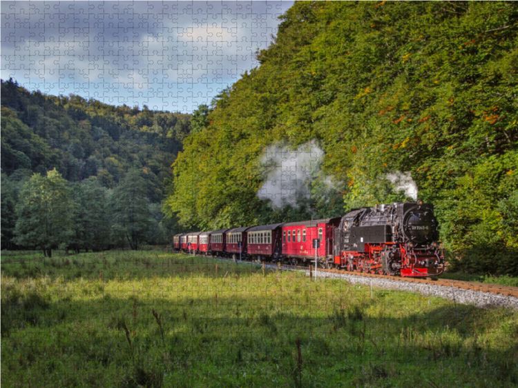 Produktbild: CALVENDO Puzzle Harzquebahn an der Eichsfelder Talm&uuml;hle 1000 Teile Lege-Gr&ouml;&szlig;e 64 x 48 cm Foto-Puzzle Bild von Steffen Gierok