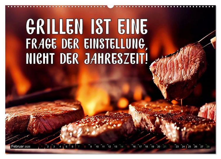 Produktbild: B wie BBQ Impressionen mit Spr&uuml;chen (Wandkalender 2026 DIN A2 quer), CALVENDO Monatskalender