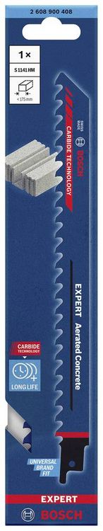 Produktbild: Bosch Accessories 2608900408 EXPERT &lsquo;Aerated Concrete&rsquo; S 1141 HM S&auml;bels&auml;geblatt, 1&nbsp;St&uuml;ck S&auml;geblatt-L&auml;nge 225 mm 1 St.