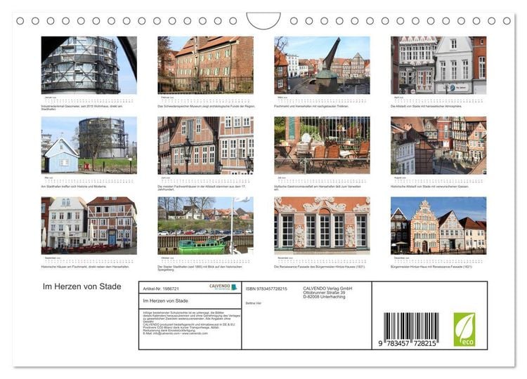Produktbild: Im Herzen von Stade (Wandkalender 2026 DIN A4 quer), CALVENDO Monatskalender