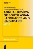 Produktbild: Annual Review of South Asian Languages and Linguistics