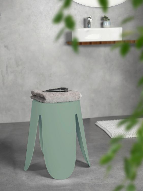 Produktbild: Badhocker Mod. Comiso Lindgrün matt, belastbar bis 180 kg