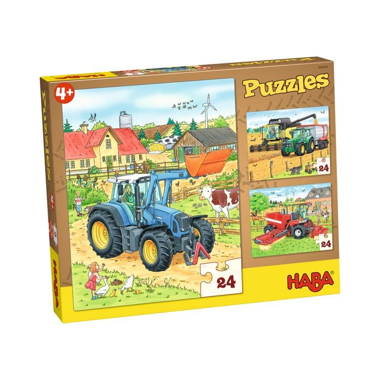 Produktbild: Puzzles Traktor & Co. 3 Motive je 24 Teile