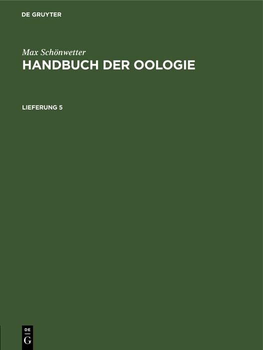 Produktbild: Max Sch&ouml;nwetter: Handbuch der Oologie. Lieferung 5
