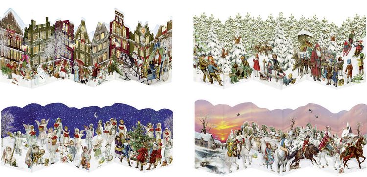 Produktbild: Mini-Adventskalender-Sortiment - Nostalgische Leporello-Karten