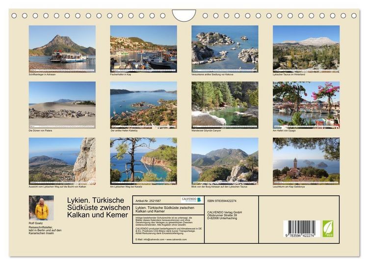 Produktbild: Lykien. T&uuml;rkische S&uuml;dk&uuml;ste zwischen Kalkan und Kemer (Wandkalender 2027 DIN A4 quer), CALVENDO Monatskalender