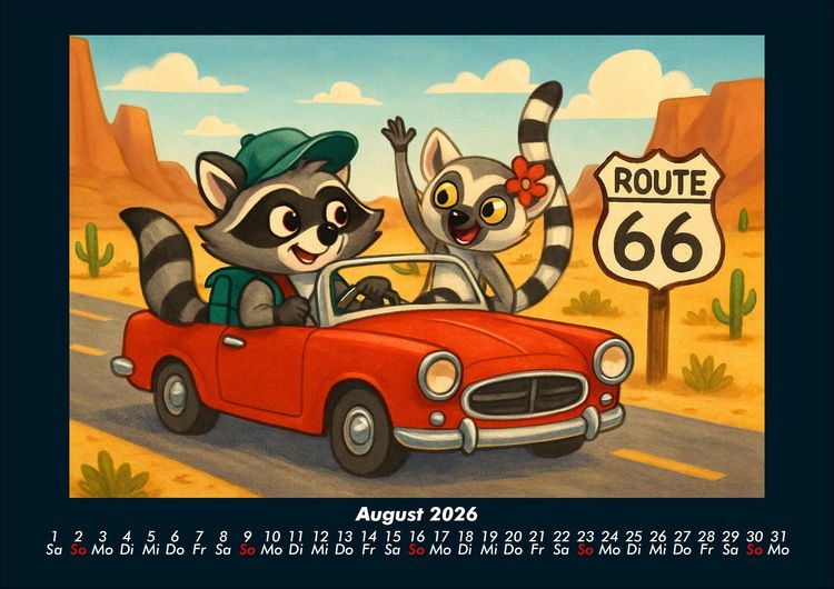 Produktbild: Rocco & Lulu - Reise durch die USA 2026 Fotokalender DIN A4
