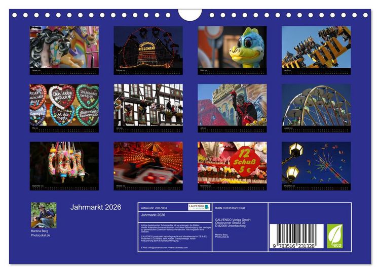 Produktbild: Jahrmarkt 2026 (Wandkalender 2026 DIN A4 quer), CALVENDO Monatskalender